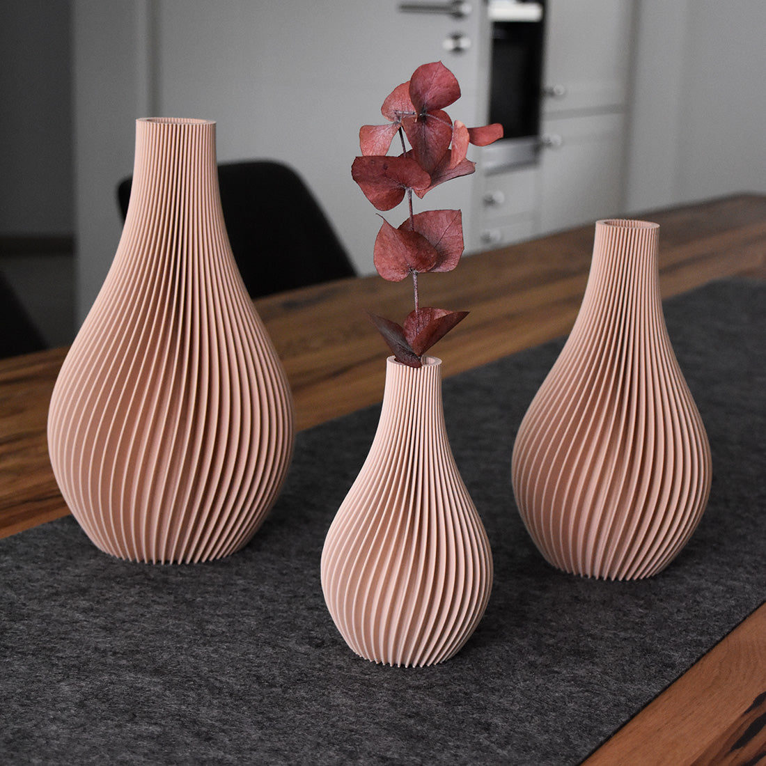 Vasen Steffi in Beige – harmonisches, modernes Set in klein, mittel und groß